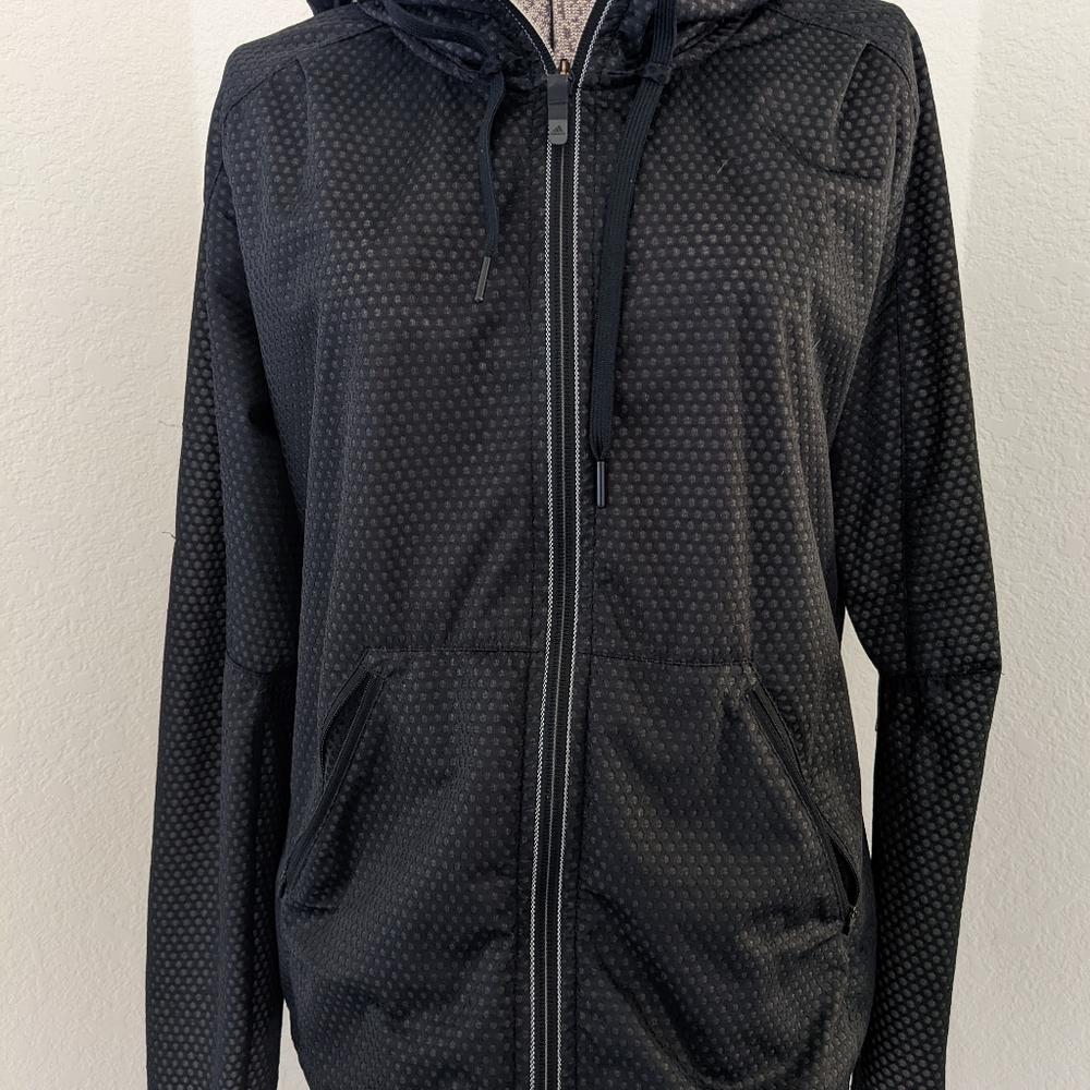Women's black Adidas windbreaker, size small